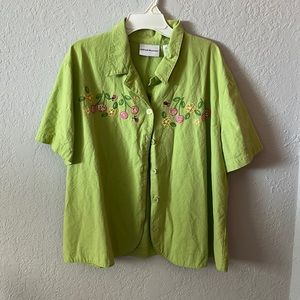 Green grandma button up
